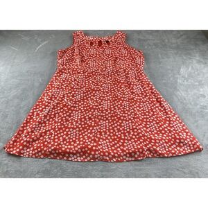 Voir Voir Women's Dress 18W Orange White Polka Dots Aline Flowy Zip C32